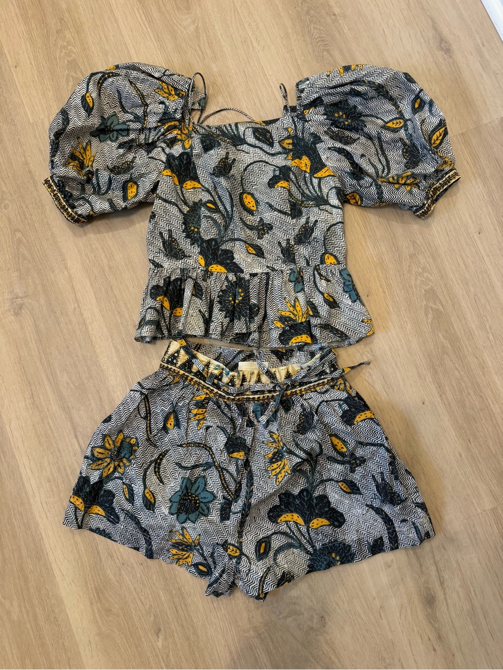 Ulla Johnson Carlotta Blouse Set in Portofino Botanical Print